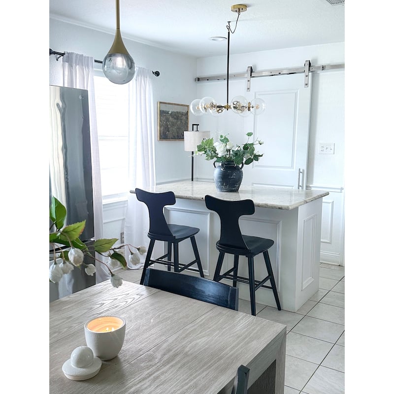 Wood 24'' Counter Stools with Curved Slat Back