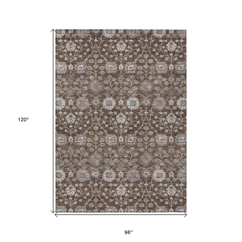 HomeRoots Floral Transitional Rectangle Outdoor Rug