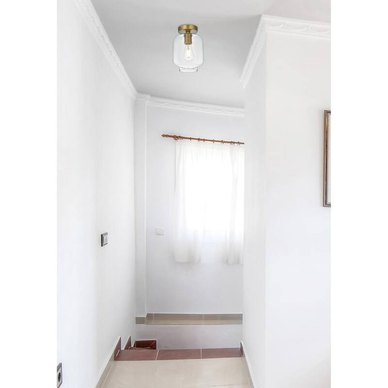 Collins 1-light Glass Cylinder Shade Flush Mount Fixture