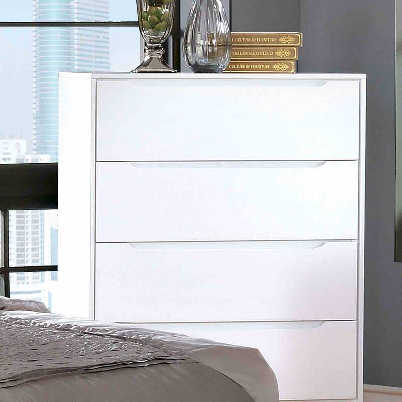 White Wash Finish Mid-Century Modern Bedroom Furniture Set Bed Dresser Mirror Nightstand Chest