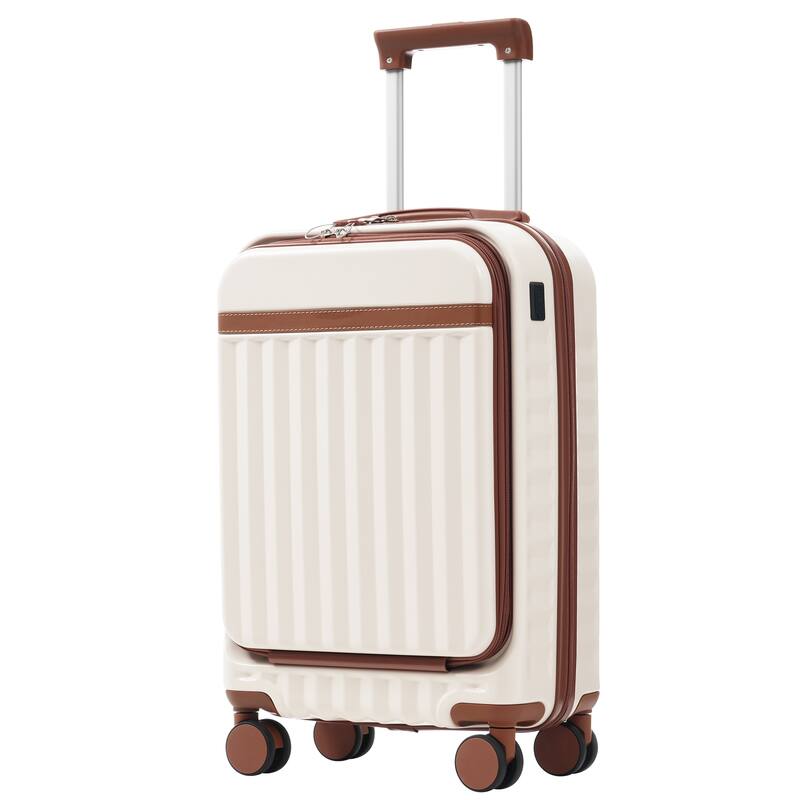 Front Opening Luggage Set 3 Piece,USB Port, Expandable Luggage with Handle Bag Spinner Wheels TSA Lock