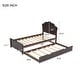 preview thumbnail 7 of 8, Twin Size Platform Bed with Twin Trundle and Headboard, Cappuccino