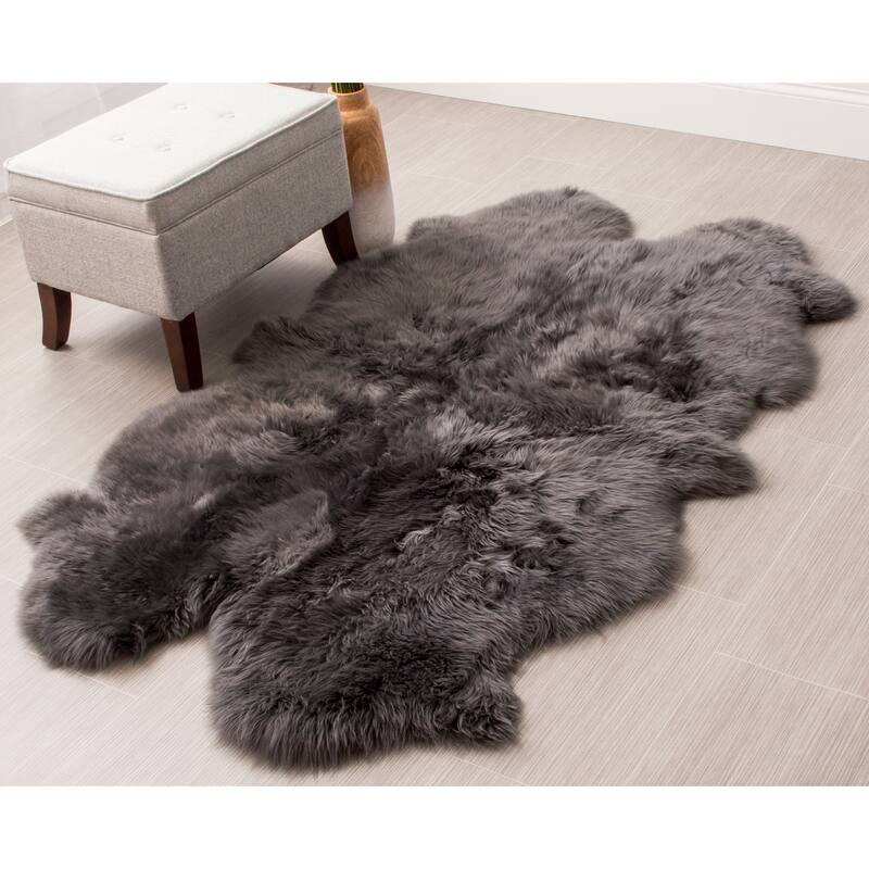 Silver Orchid Nansen Genuine Soft Australian Sheepskin Rug - 4' x 6' - gray