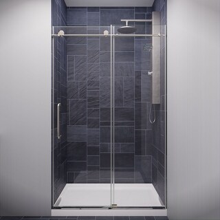 ANZZI Leon Brushed Nickel 48" x 76" Frameless Sliding Shower Door