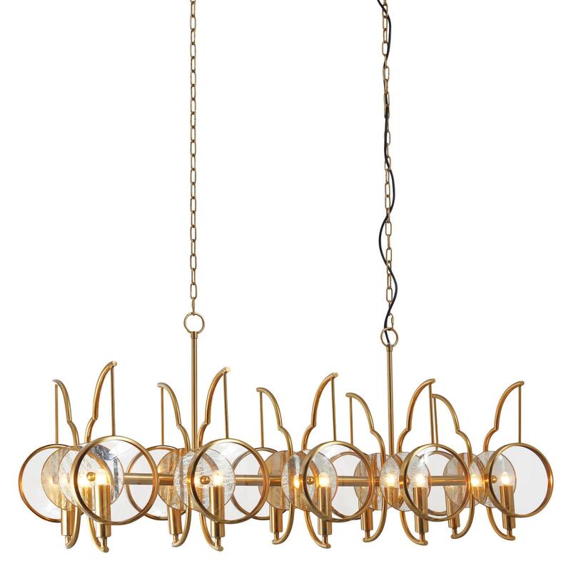 Minka Lavery 3817 Into Focus 10 Light 45" Wide Abstract Linear - Brass Antique
