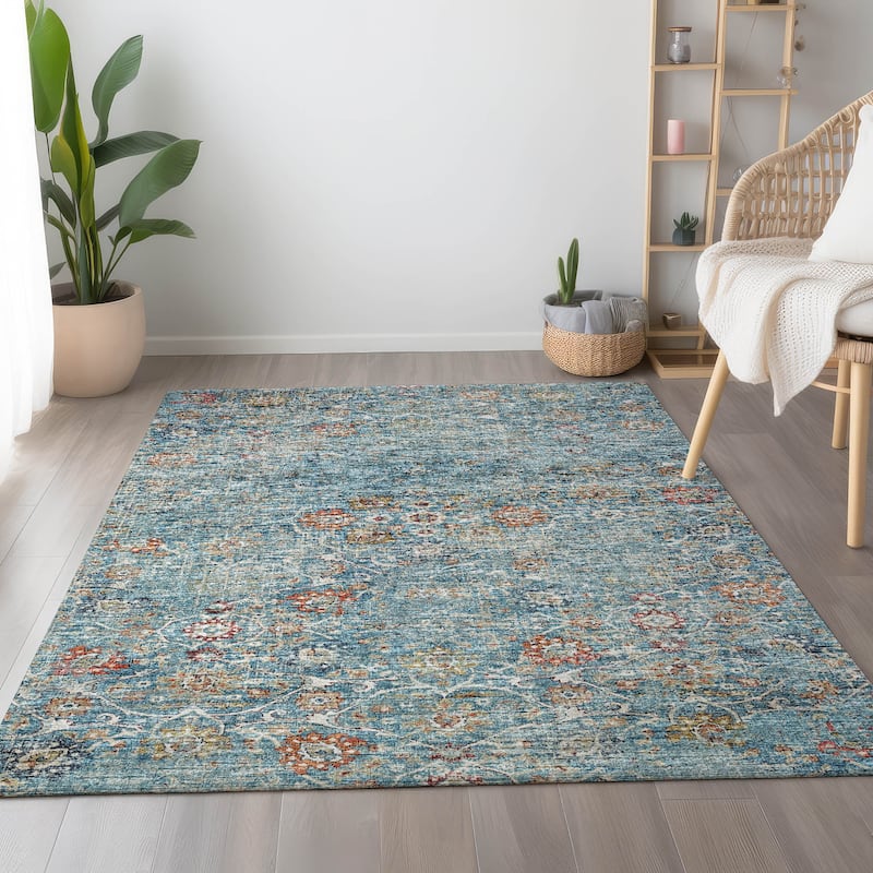 Premium Washable Super Soft Vintage Traditional Mayfield Rug - Multi - 9' x 12' - Rectangle
