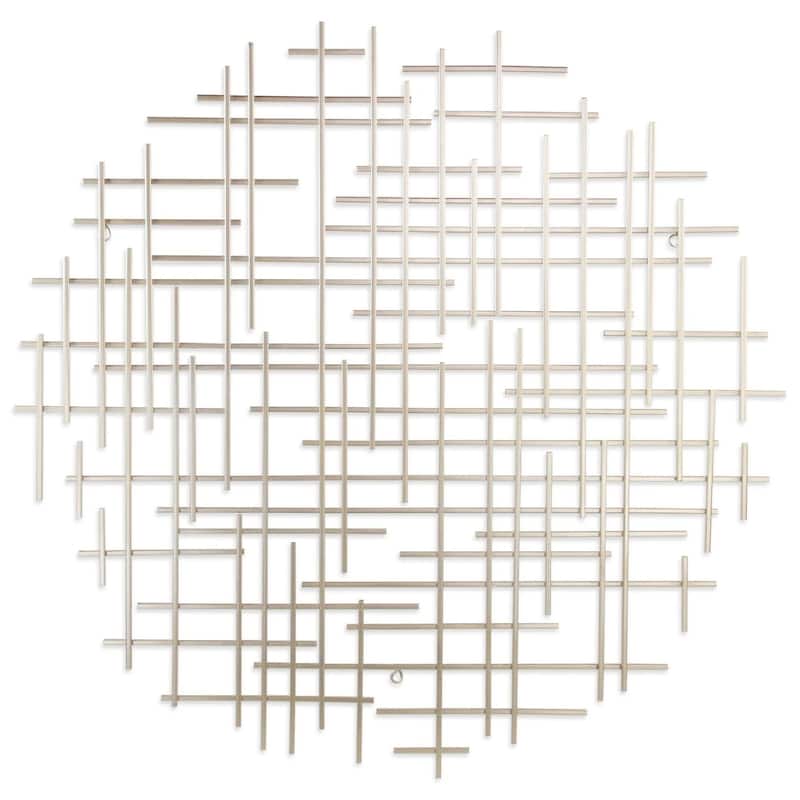 38" Silver Large Round Hanging Wall Decoration