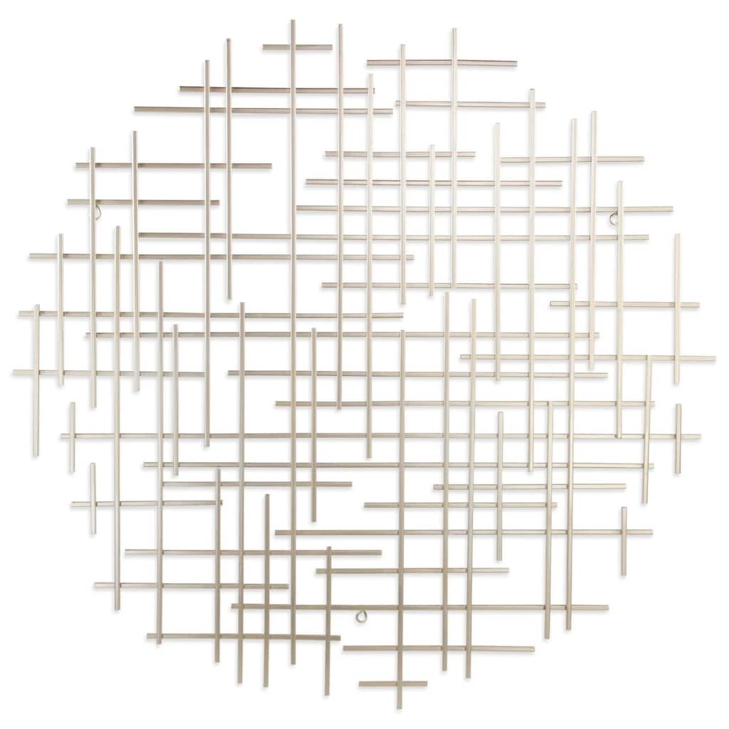 38" Silver Large Round Hanging Wall Decoration