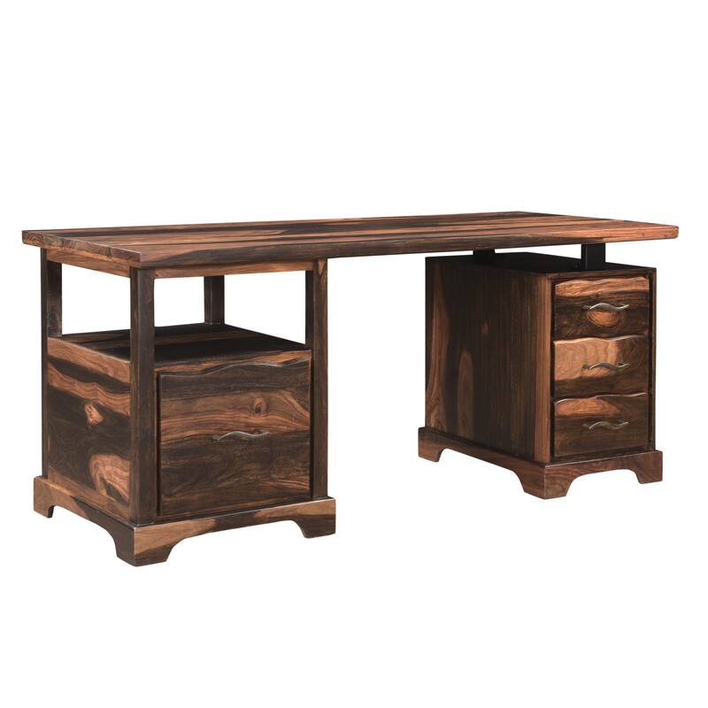 Avenue 2-piece Live Edge Solid Wood Desk Set