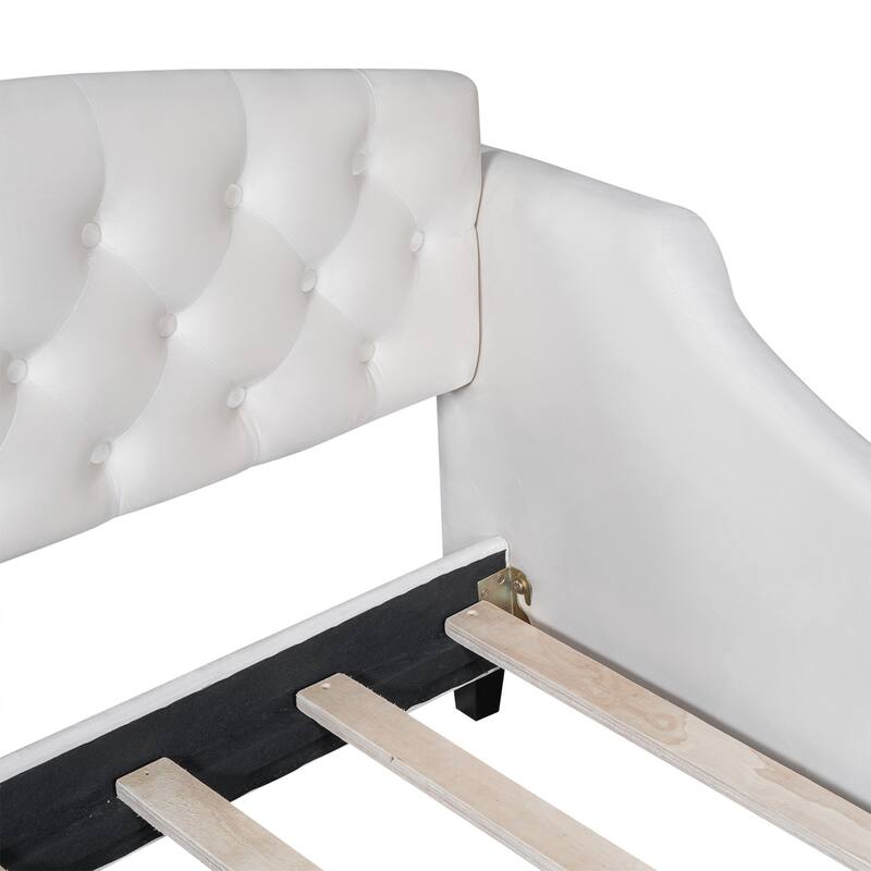 Twin Velvet Daybed with Button Tufted Backrest