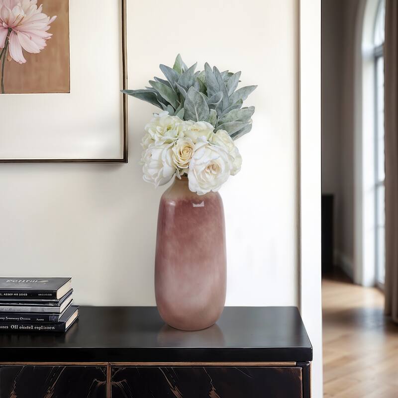 Glass Vase Sleek Silhouette Contemporary Style Elegant interiors - 6" x 6" x 15"