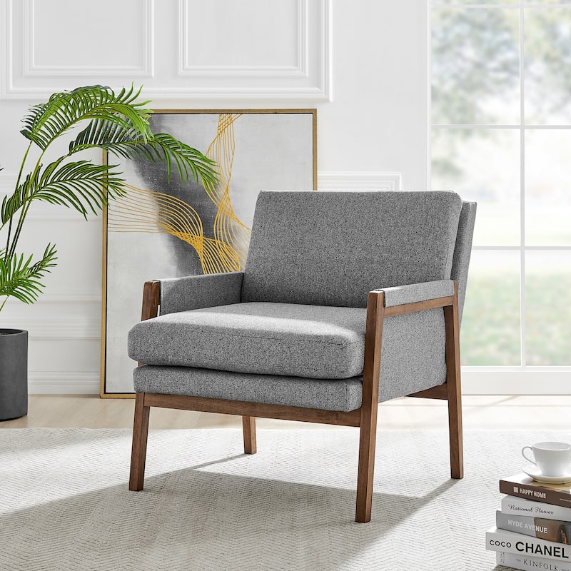 NPD Furniture Colton Fabric/Faux Leather Accent Arm Chair