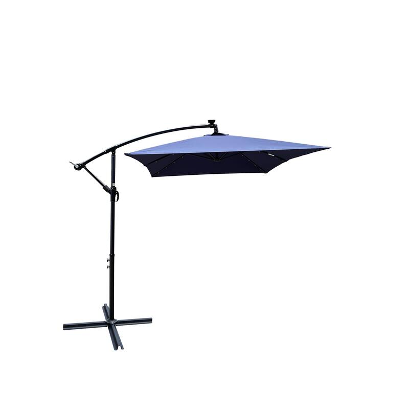 Rectangle 2x3M Outdoor Patio Umbrella Solar Powered LED Lighted