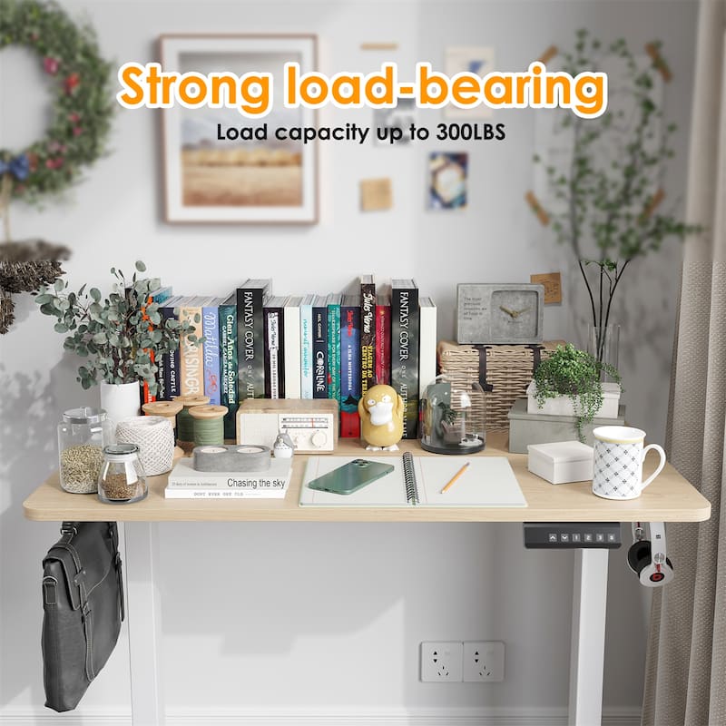 Electric Standing Adjustable Height Sit Stand Home Office Desk w/ Splice Board