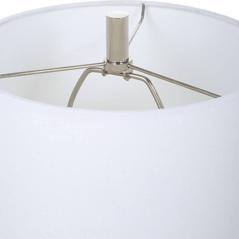 Streamlined Base Buffet Table Lamp with Drum Shade - 33.5" - White