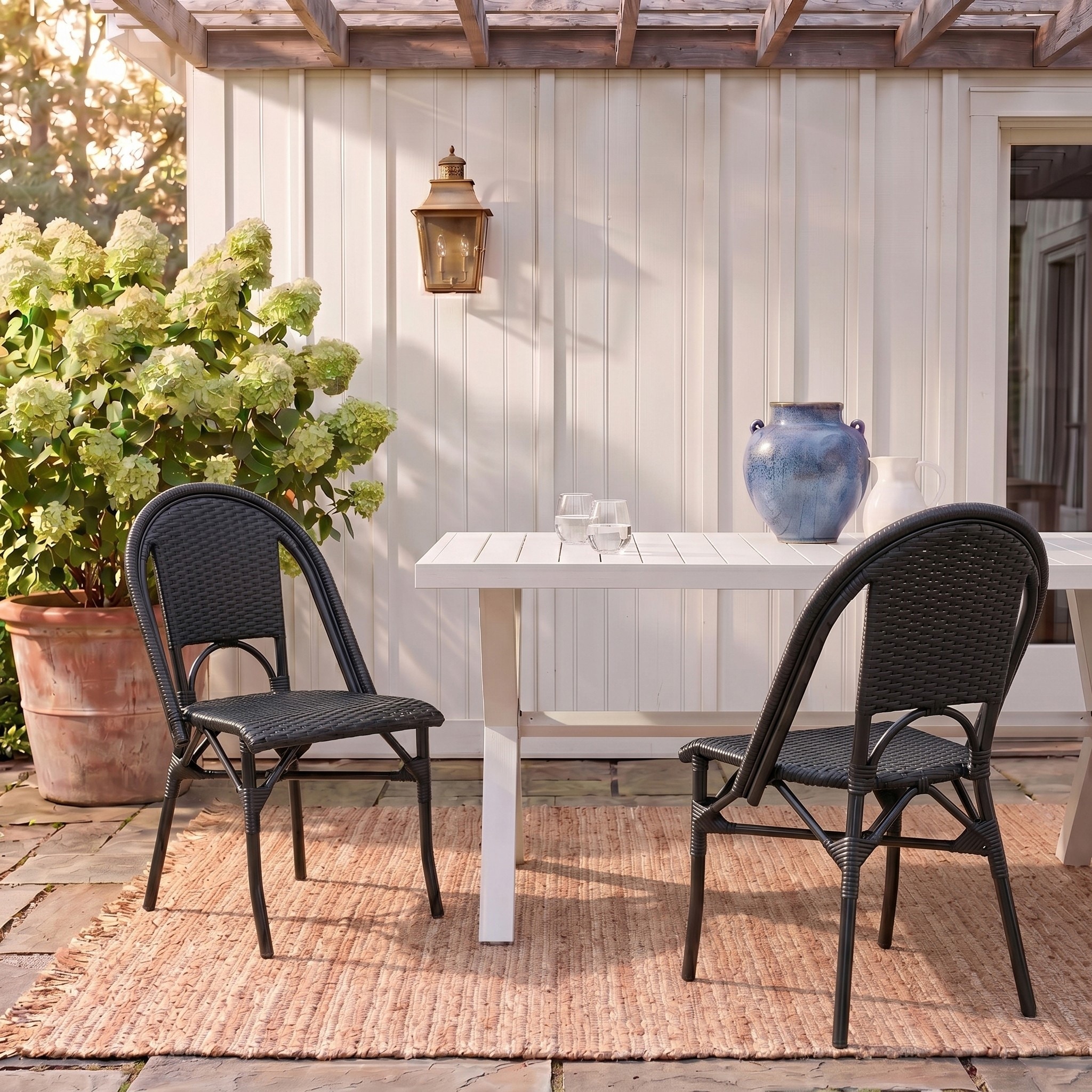 SAFAVIEH Outdoor Patio Furniture Torino Side Chair (Set of 2) - 21"W x 20"D x 33"H