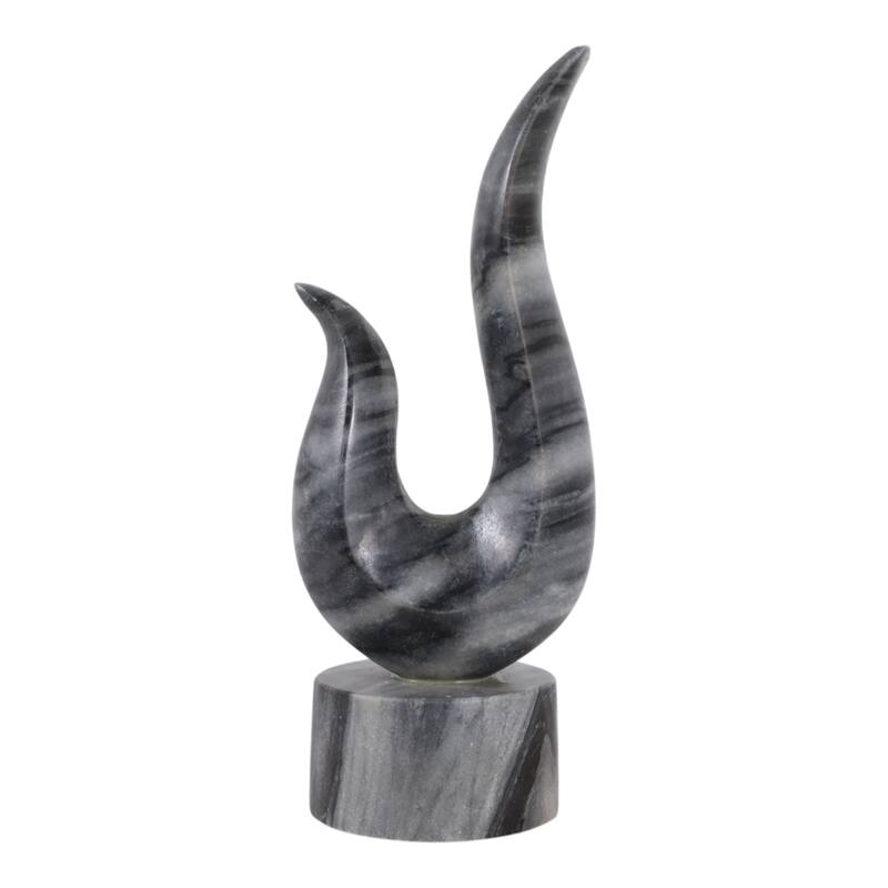 Marble Decorative Object Curved Hook-Inspired Statue - 12" Gray - 12.0"