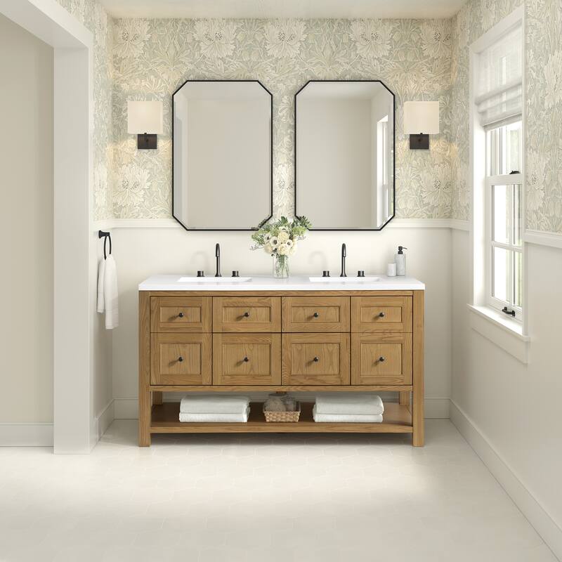 Breckenridge 60" Double Vanity, Light Natural Oak - 60D