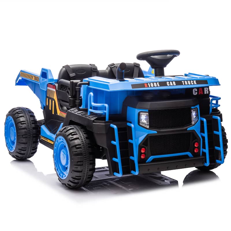 24V Two-seater Kids Ride On Electric Car W/parents control,Seat width 19.69in,E-rear dump,For Kids Aged 3+