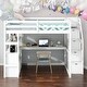 preview thumbnail 2 of 30, Multifunctionl Full Size Loft Bed With Desk And Shelves,Two Built-in Drawers