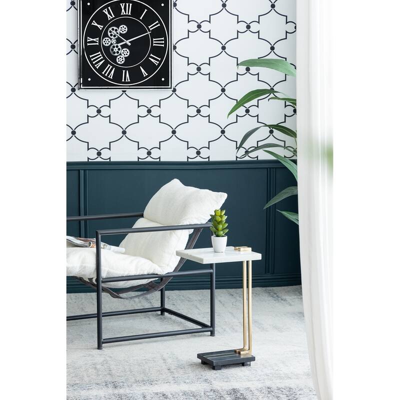 GDFStudio - Luxe C-Shaped Side Table - Chic, Functional, and Stylish Accent Piece - 22.8"