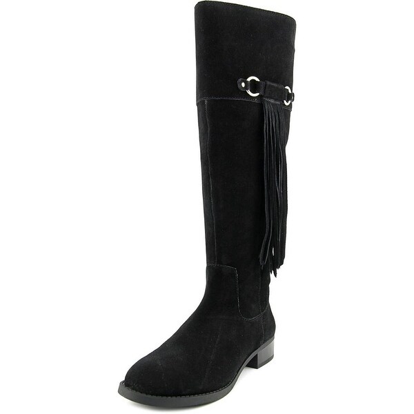 INC International Concepts Fayer Wide Calf Women Round Toe Suede Black