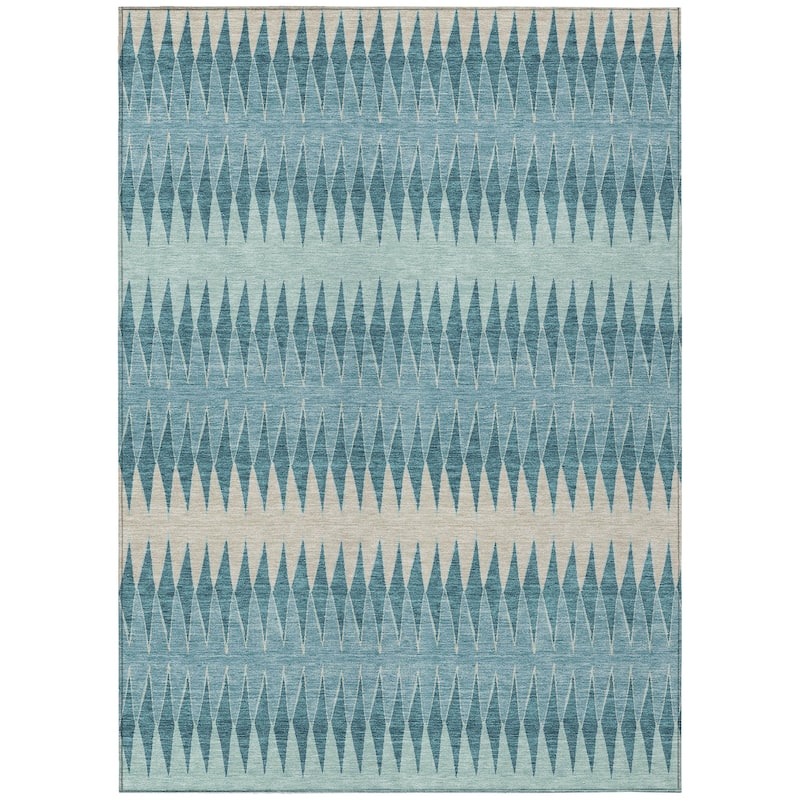 Machine Washable Indoor/ Outdoor Chantille Contemporary Geo Rug