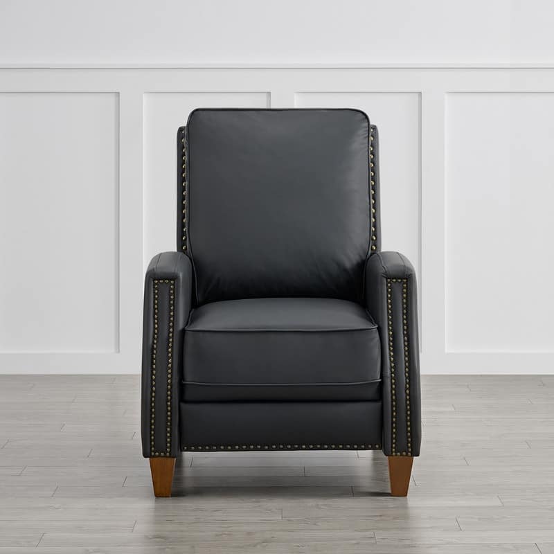 Spruce & Spring Alston Push Back Recliner Chair with Nailhead Trims for Living Room