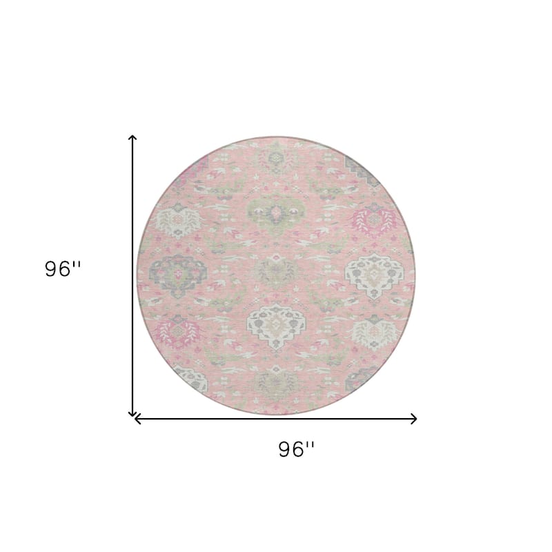 HomeRoots Damask Traditional Rectangle Outdoor Rug