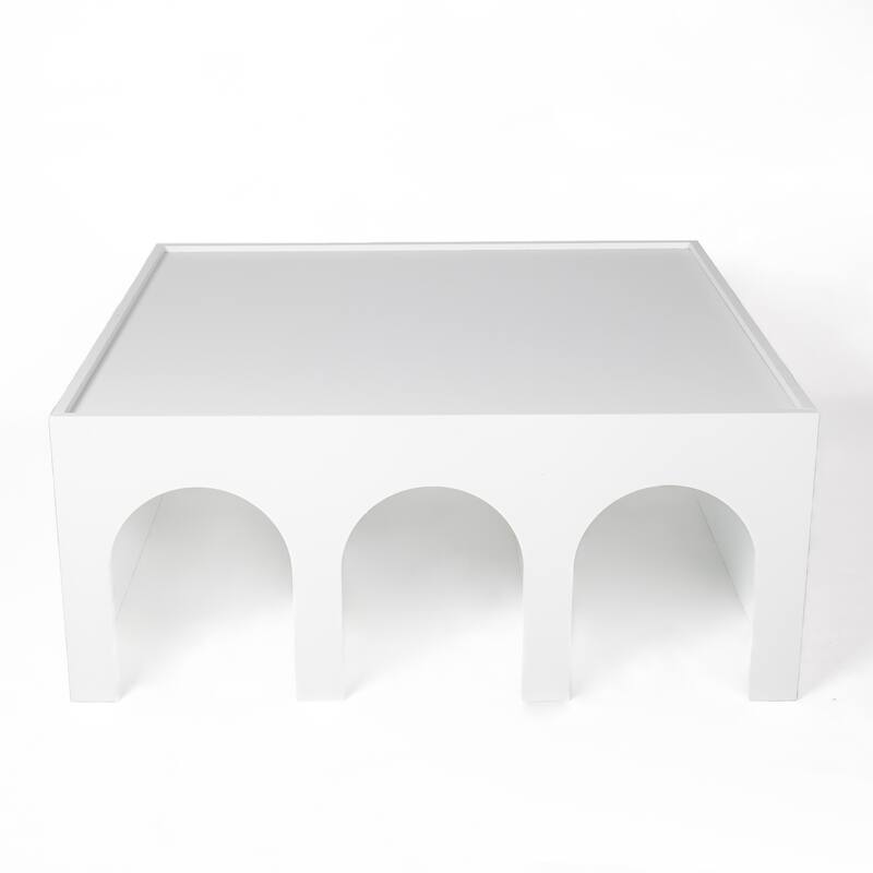 Multifunctional 4-Tier White Book Shelf & Coffee Table, Creative Furniture Floor Bookshelf, Minimalist Organizer Storage Shelves