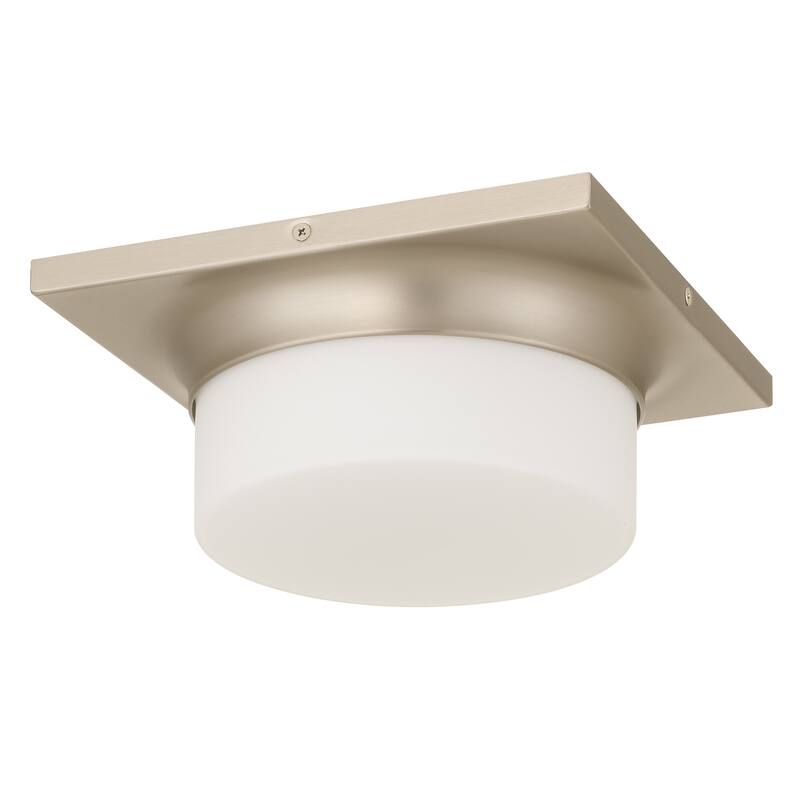 10-in Antique Brass LED Flush Mount - Brushed Nickel
