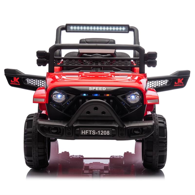 Kids' 12V Ride-On Truck with Early Education, LED Lights, and Music, Perfect Holiday Gift