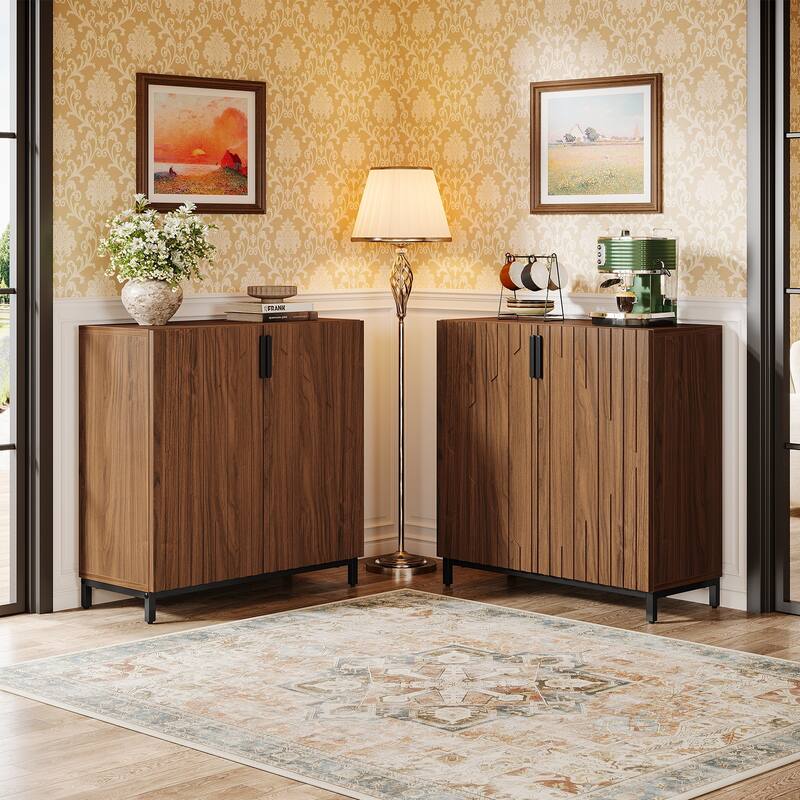 Fluted Sideboard Buffet Cabinet, 59" Modern Buffet Table