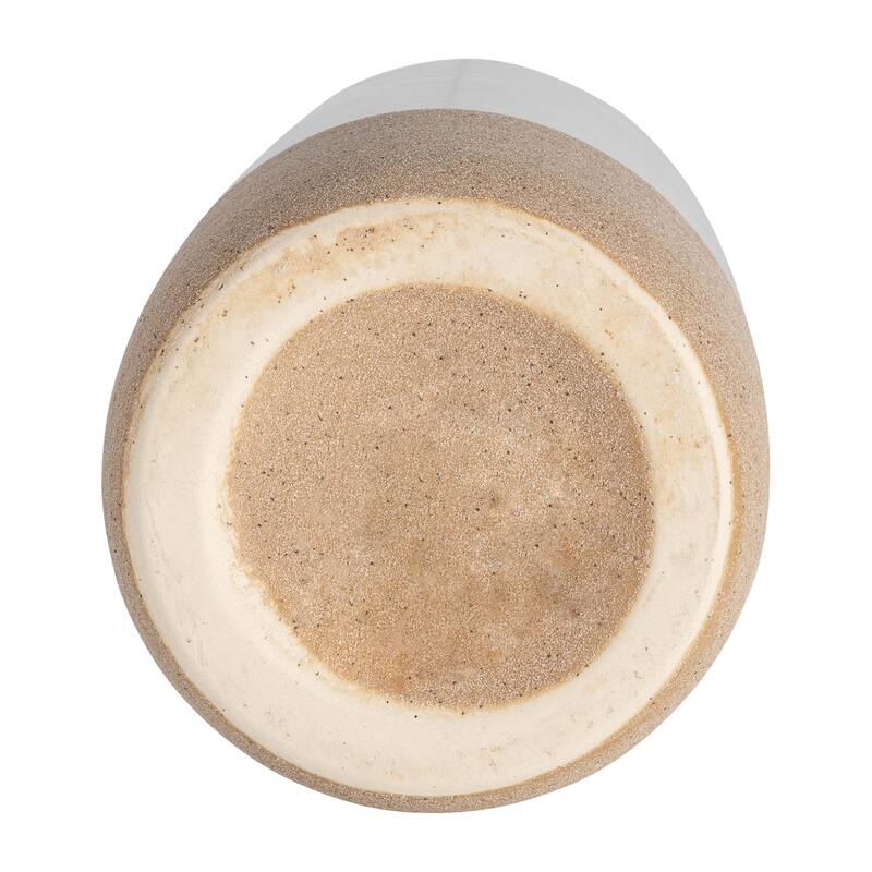 Sagebrook Home Accent White and Tan Neutral Vase, Artisanal Design, Elegant Decor Piece