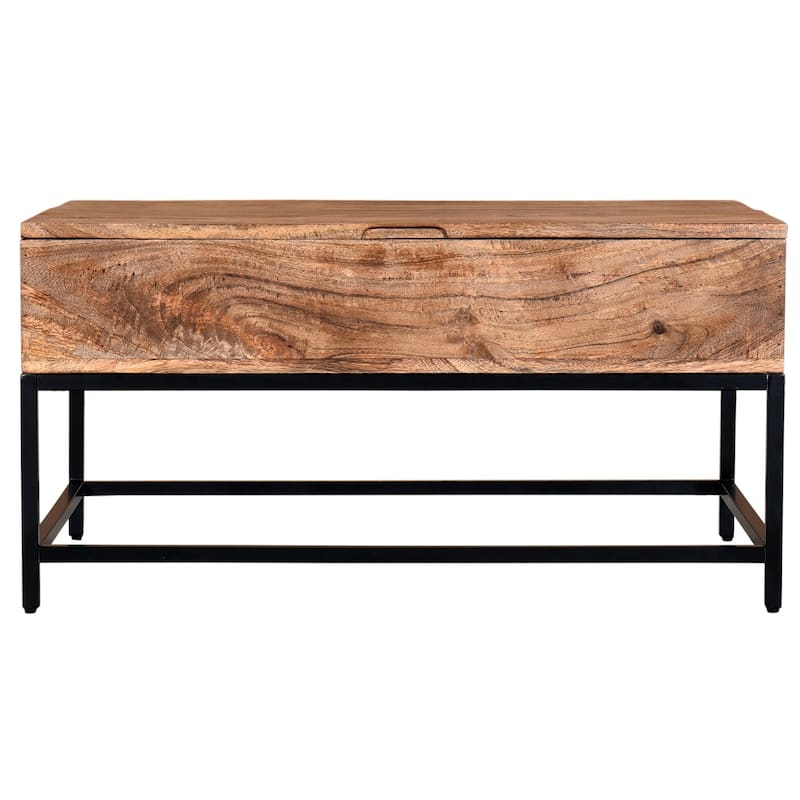 Natural Burnt Coffee Table - 36" - Brown and Black