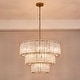 preview thumbnail 10 of 9, KAWOTI 8-light 3 Tiered Glass Chandelier Pendant Lights - W27.75" x H85"