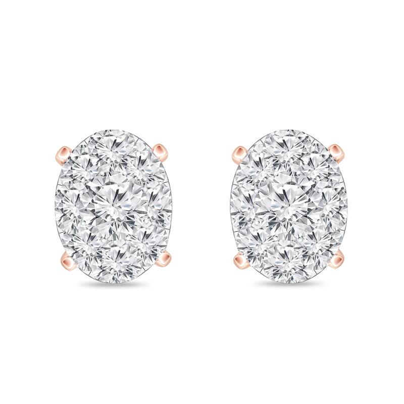 Auriya 14k Gold 5/8ctw Oval Pave Diamond Stud Earrings (H-I, I1-I2)