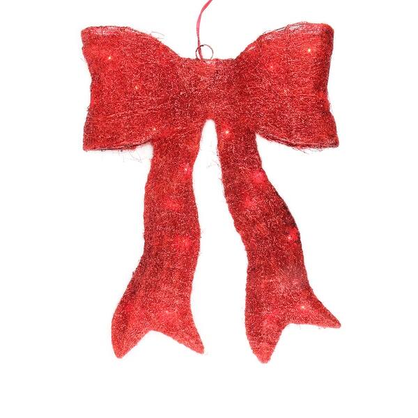 Shop 24 Lighted Sparkling Red Sisal Bow Christmas Outdoor