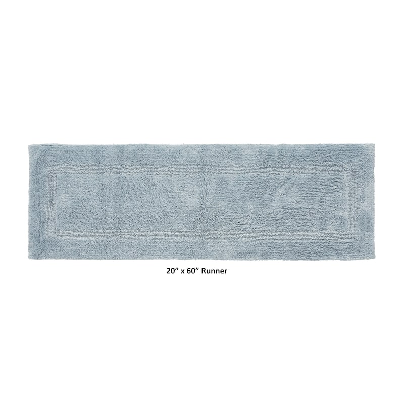 Better Trends Bath Rugs 100% Cotton Reversible Highly Water Absorbent Bathroom Rug for Shower, Sink, Bath Mats - Lux Collection