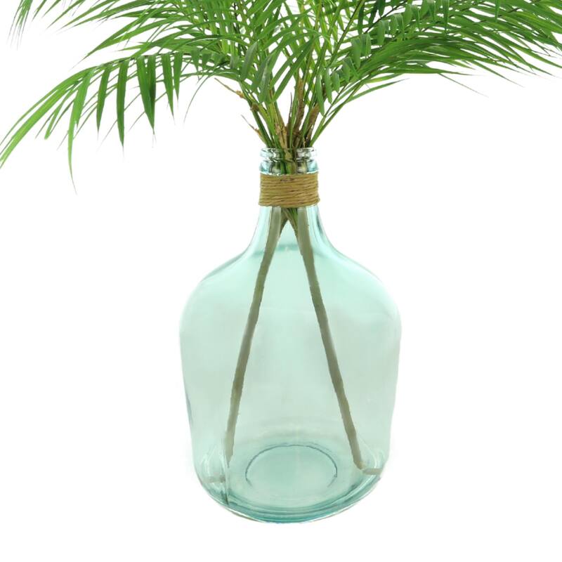 4 ft Organic Modern Green Palms in Glass Jug with Twine
