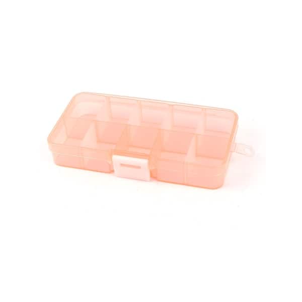 Plastic 10/4 Slots Adjustable Jewelry Storage Box Case Beads Organizer -  Pink - 5 x 2.8 x 0.9 (L*W*H) - Bed Bath & Beyond - 17598050