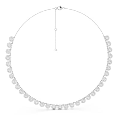 Auriya 14K Gold Lab Grown Round Halo Diamond Choker Necklace 10 2/5 ct. tw. (F-G VS)