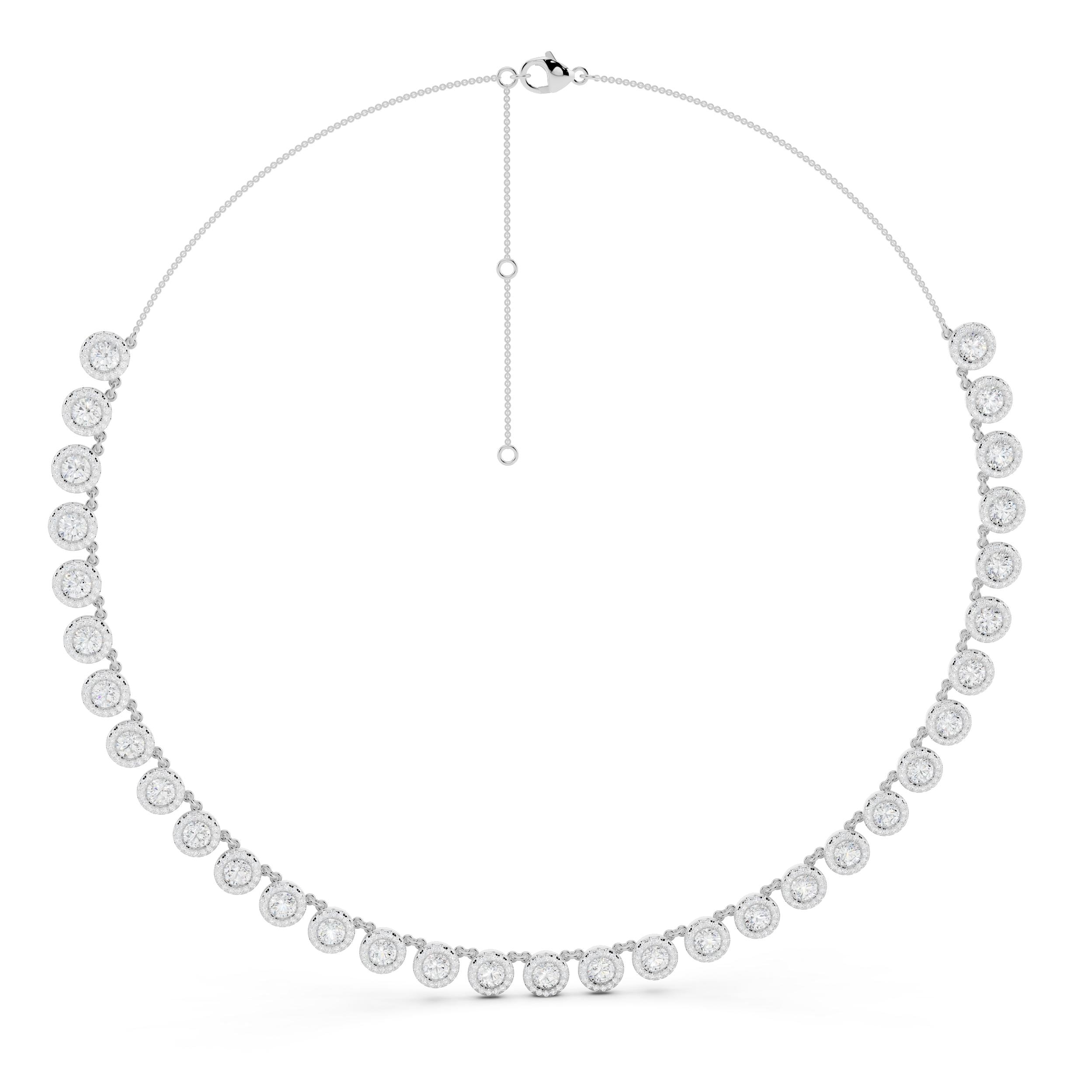 Auriya 14K Gold Lab Grown Round Halo Diamond Choker Necklace 10 2/5 ct. tw. (F-G VS)