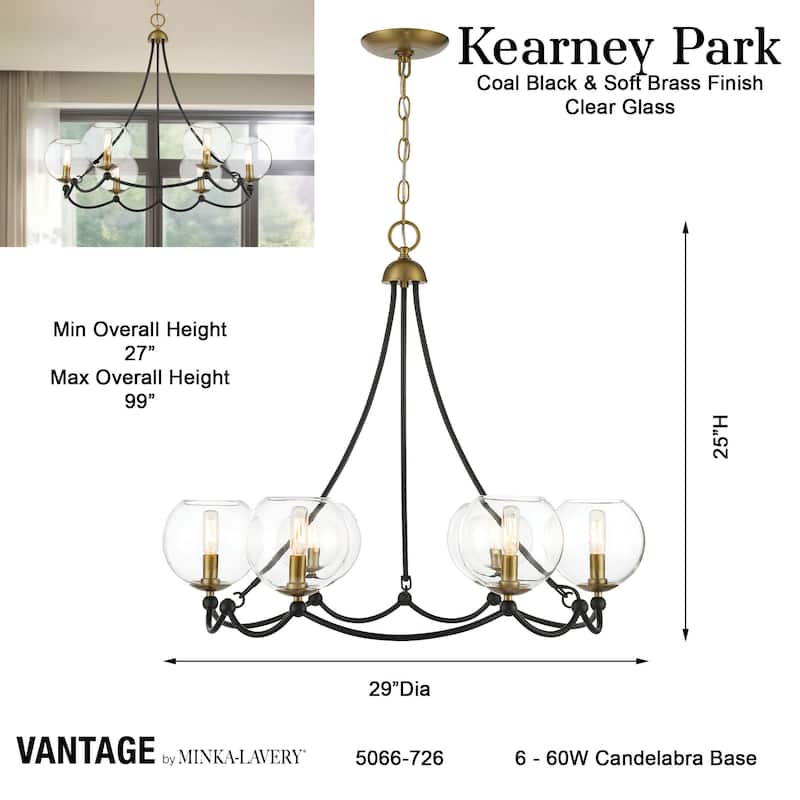Minka Lavery 5066 Kearney Park 6 Light 29" Wide Vantage Chandelier