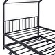 preview thumbnail 46 of 47, Twin Size Metal House Bed with Trundle and Roof for Kids' Rooms