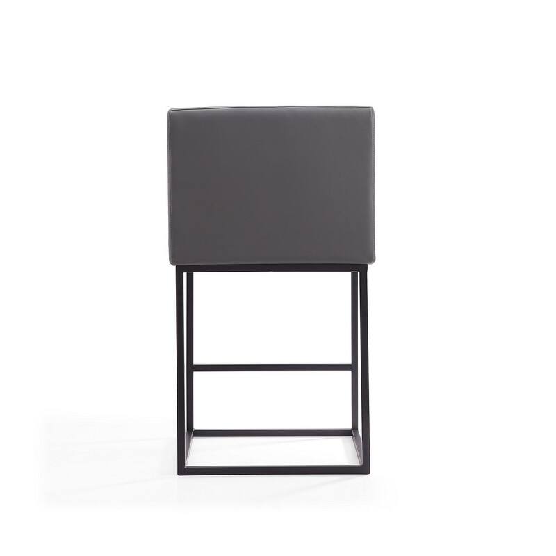 Manhattan Comfort Ambassador 38 in. Black Metal Counter Height Bar Stool (Set of 2)