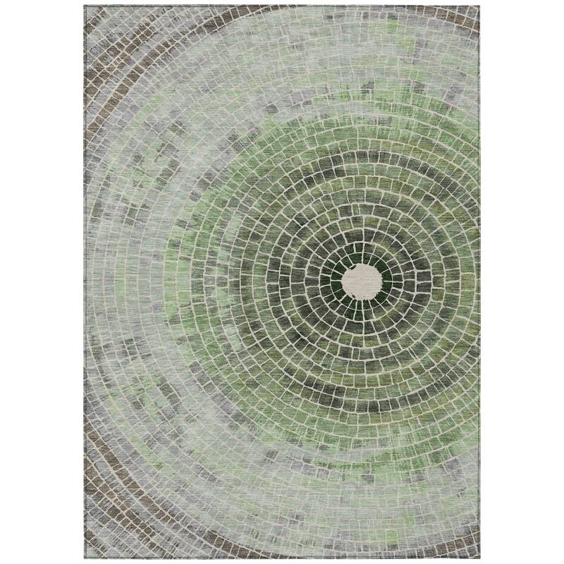 Machine Washable Indoor/ Outdoor Mosaic Rome Chantille Rug
