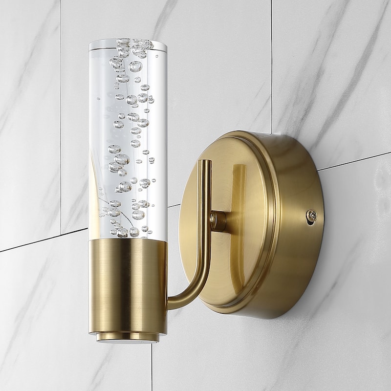 Alain Minimalist Modern Bubble Acrylic/Iron Integrated LED Vanity Light, by JONATHAN Y