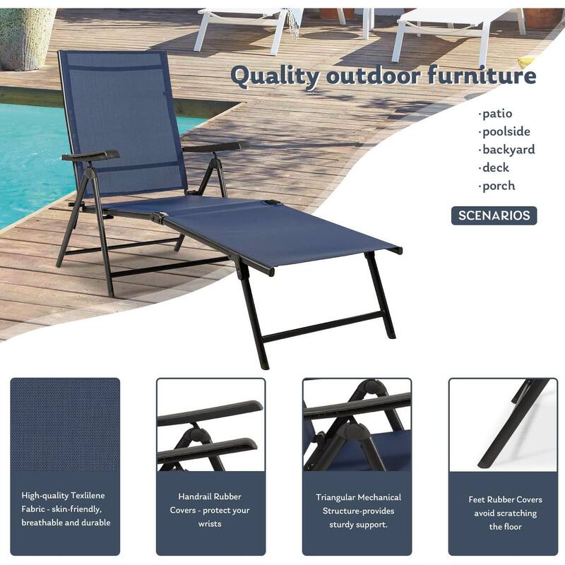 Set of 2 Zero Gravity Recliner Lounge Chairs with Cup Holders, Folding Patio Camping Beach Chairs for Outdoor Relaxation