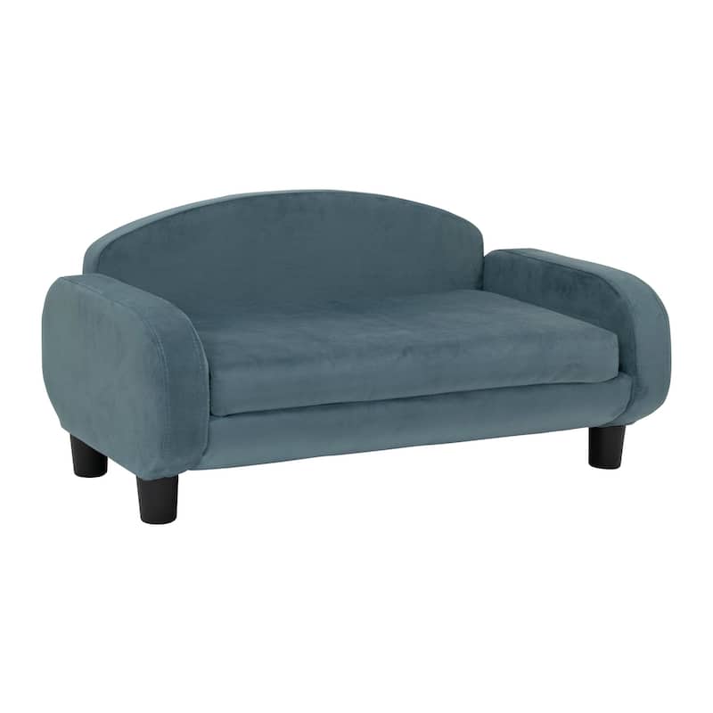 Paws & Purrs Modern Pet Sofa Bed Low-Back Lounger for Dogs & Cats – Removable Washable Mattress Cover - Small - Cornflower